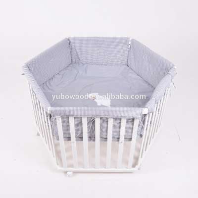 Sexangle playpen baby wooden playpen for EU standard