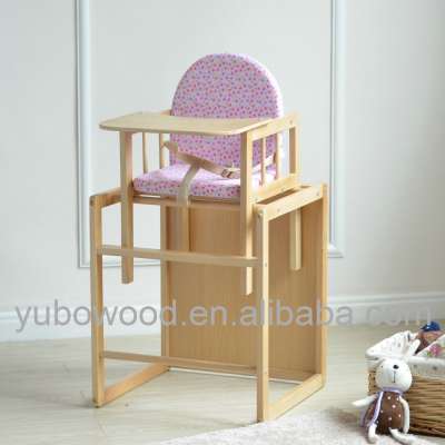 3 in 1 Wooden baby high Chair