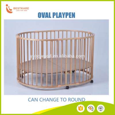 Wooden oval playpen round playpen Safety Baby Care