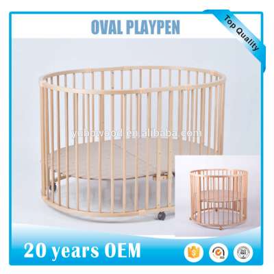 Wooden round and oval playpen